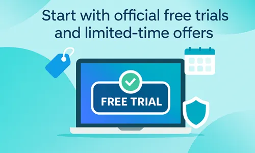 Start with official free trials and limited-time offers